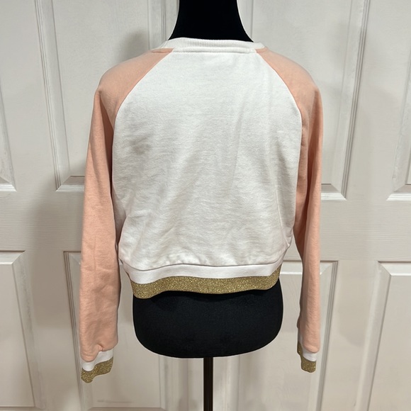 GUC🧡Fila Pink and White Sweatshirt jumper with Gold Sprinkle - Picture 4 of 10